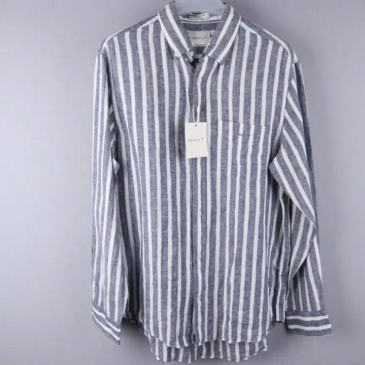 [BUNJANG] Gant Linen Wide Stripe Shirt (L) / 간트 린넨 와이드 스트라이프 셔츠 (L)