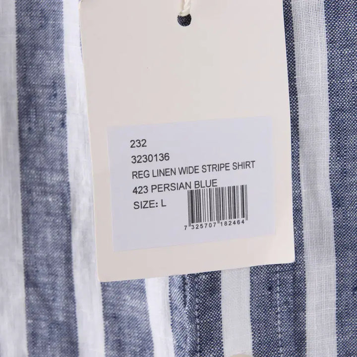 [BUNJANG] Gant Linen Wide Stripe Shirt (L) / 간트 린넨 와이드 스트라이프 셔츠 (L)