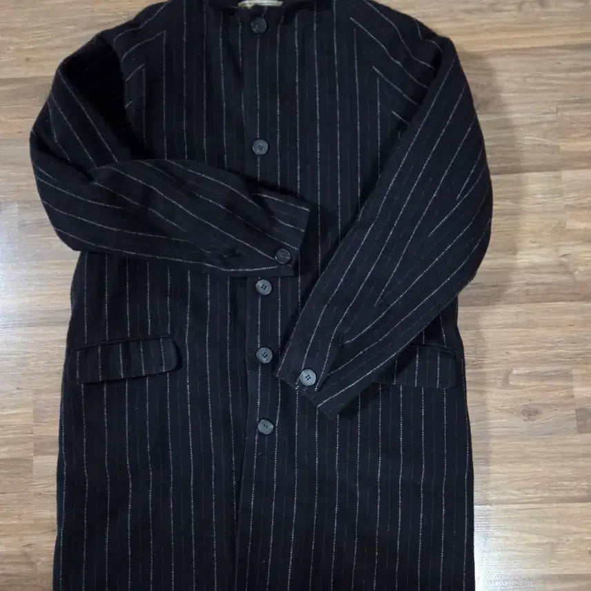 [SOLD OUT] 빈티지 스트라이프 코트 블랙 M