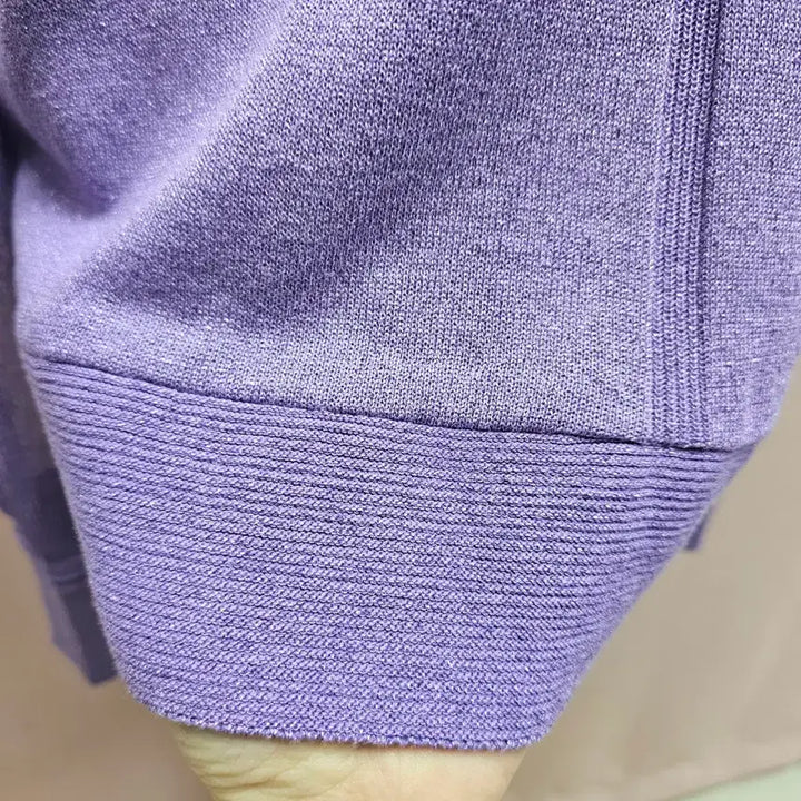 [BUNJANG] KSU Pearl Lavender Mesh Sleeve Knit Sweater / 케이수 펄보라 망사소매 니트