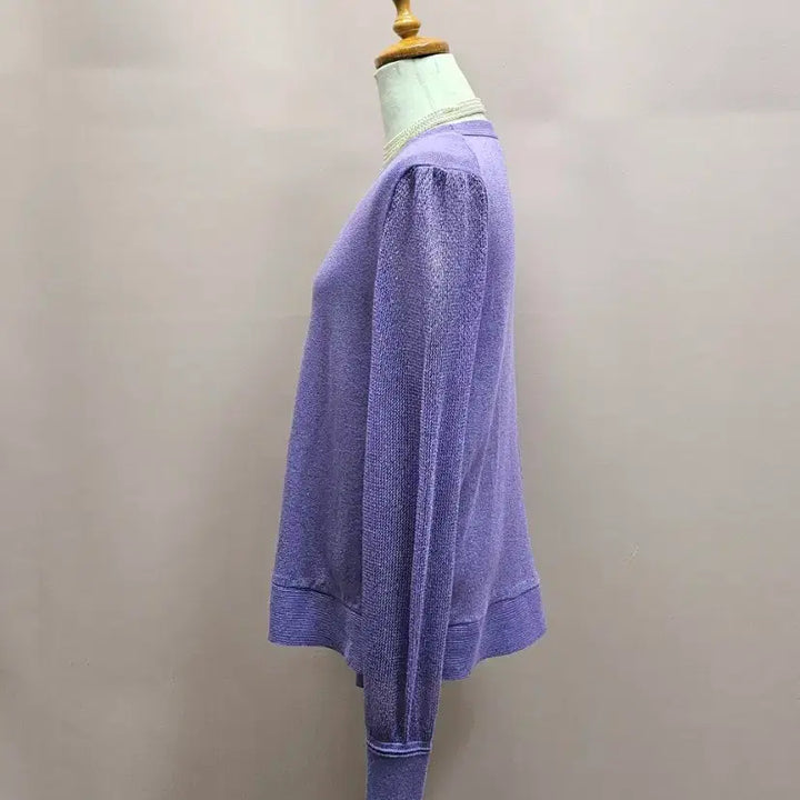 [BUNJANG] KSU Pearl Lavender Mesh Sleeve Knit Sweater / 케이수 펄보라 망사소매 니트