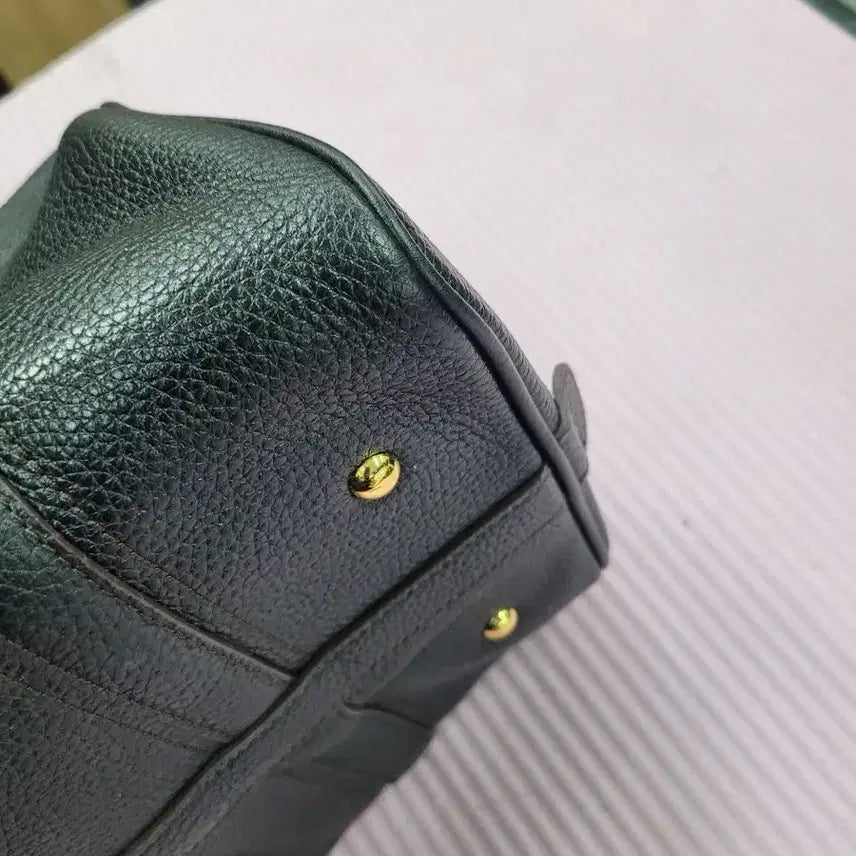 [BUNJANG] MCM Black Leather Boston Bag Tote / 고리깨징MCM 블랙 가죽 보스턴백 토트백