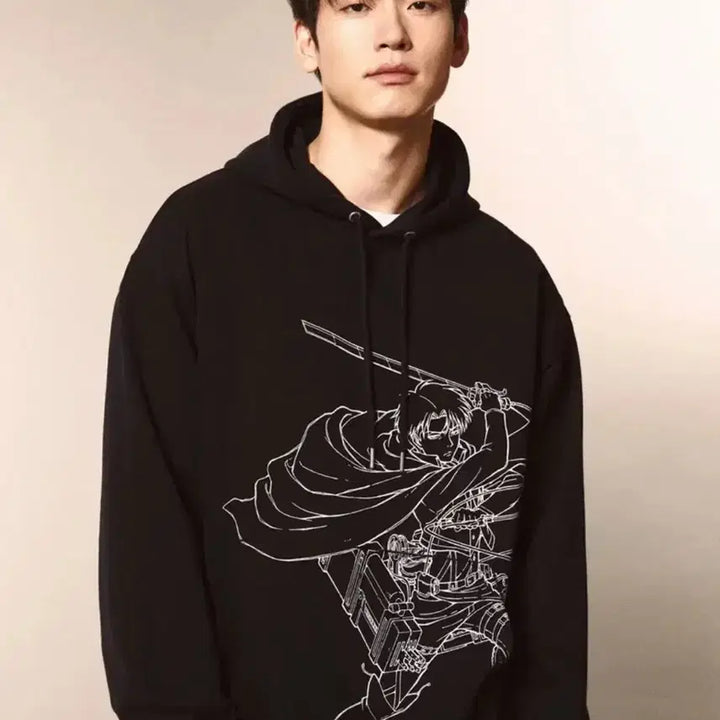 [BUNJANG] Spao Levi Hooded Sweatshirt (M) - Black / (택X) 스파오 리바이 후드티 M 블랙