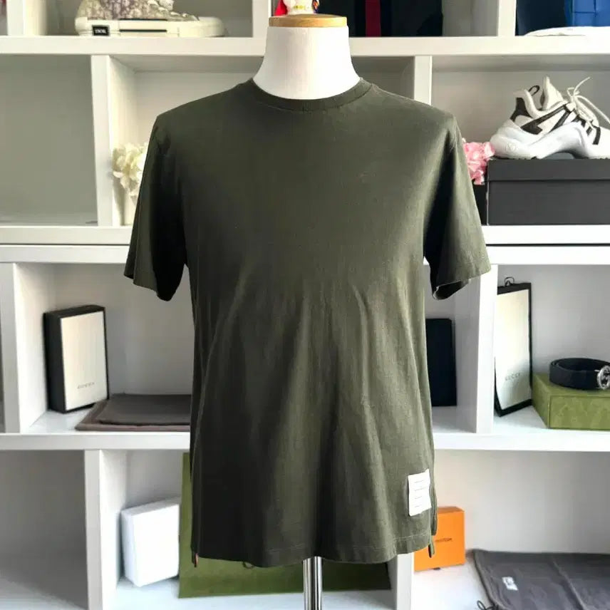 [BUNJANG] Thom Browne Tri-Color Short Sleeve T-Shirt / 톰브라운 삼선 반팔 티셔츠