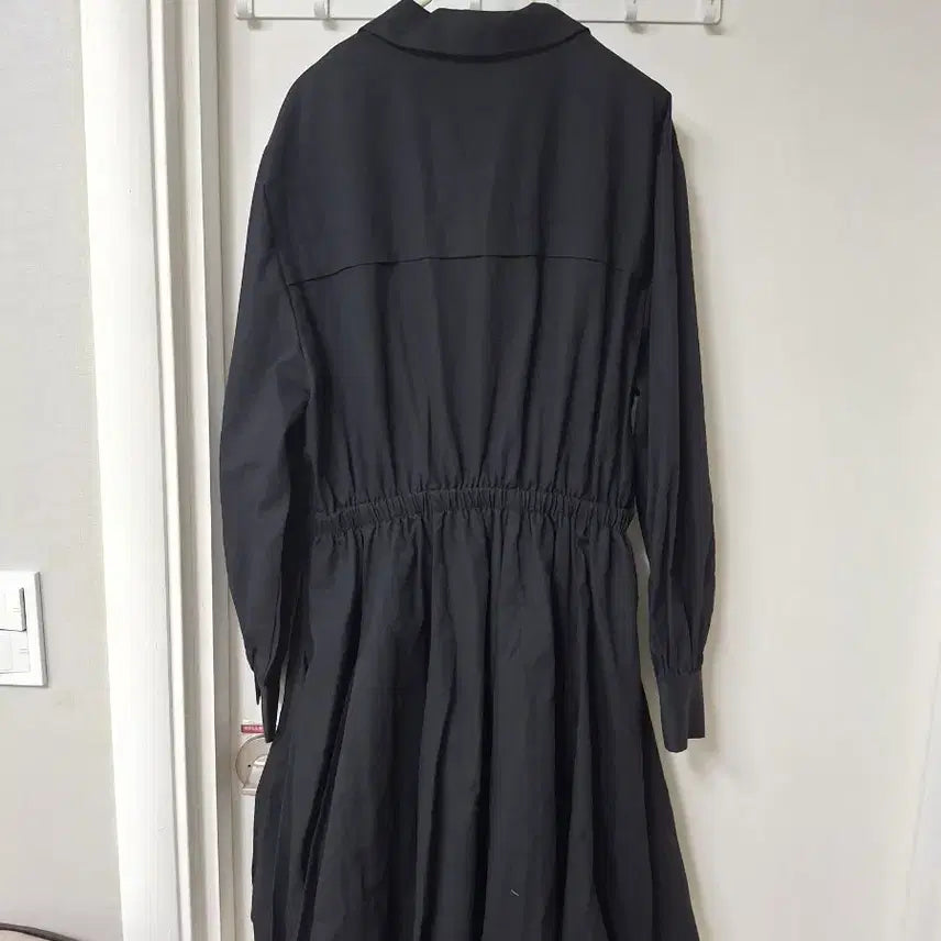 [SOLD OUT] 블랙 셔츠 스타일 롱 원피스55~66