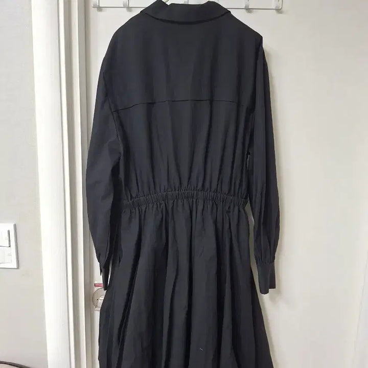 [SOLD OUT] 블랙 셔츠 스타일 롱 원피스55~66