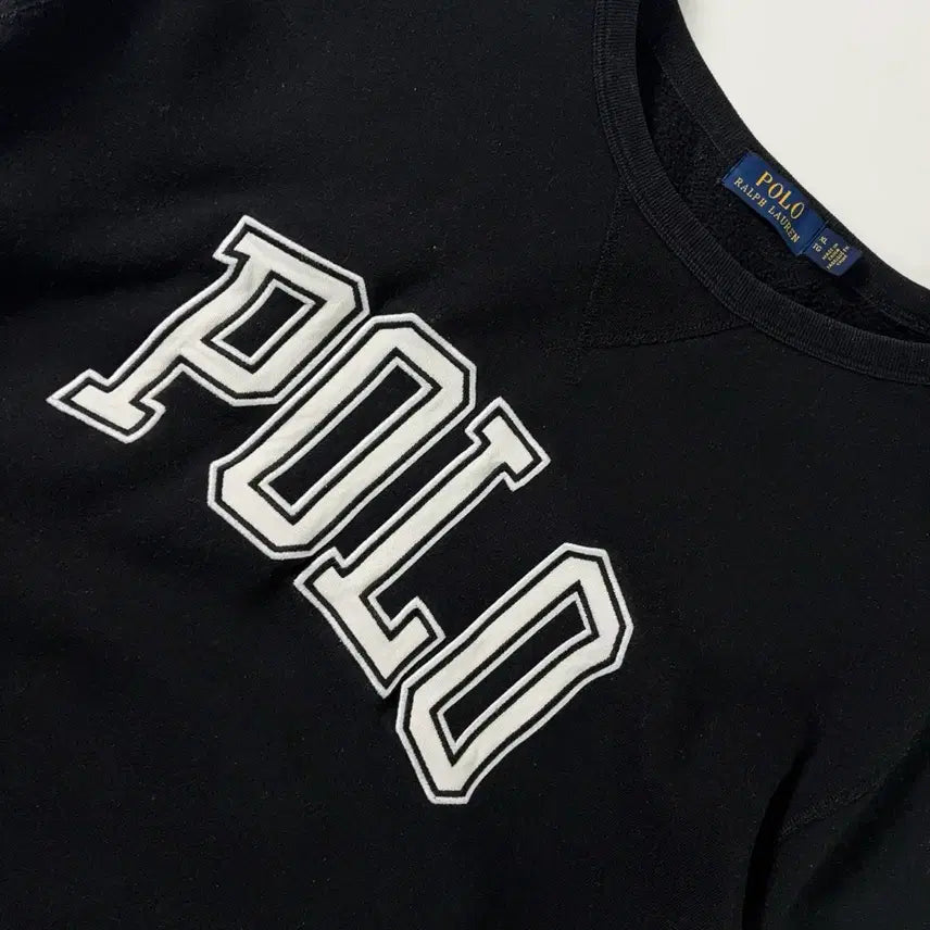[BUNJANG] Polo Ralph Lauren Cotton Spell-Out Black Sweatshirt / Polo  폴로 랄프로렌 코튼 스펠아웃 블랙 맨투맨