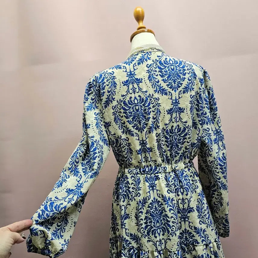 [BUNJANG] Ethnic Blue String Long Dress / 에스닉 블루 스트링 롱원피스