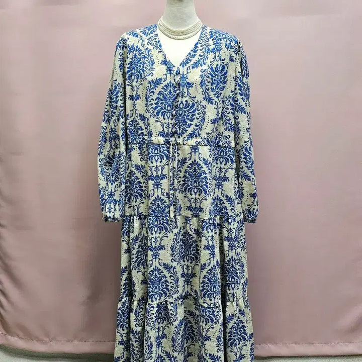 [BUNJANG] Ethnic Blue String Long Dress / 에스닉 블루 스트링 롱원피스