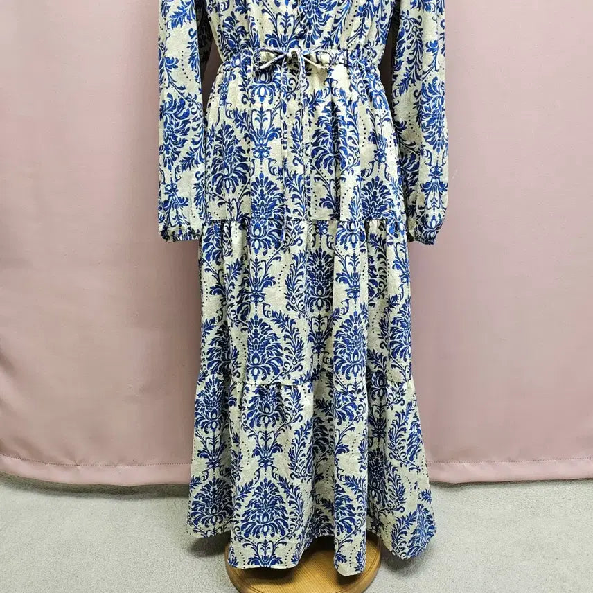 [BUNJANG] Ethnic Blue String Long Dress / 에스닉 블루 스트링 롱원피스