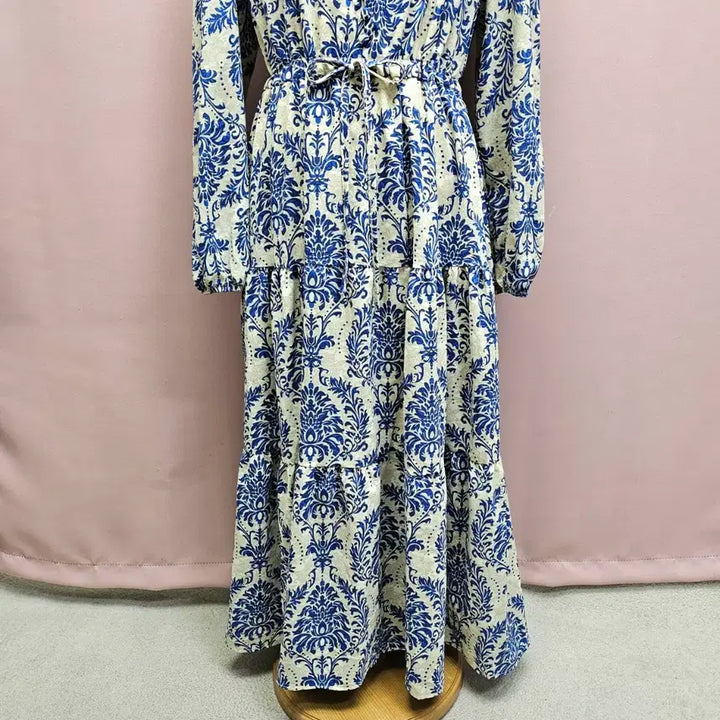 [BUNJANG] Ethnic Blue String Long Dress / 에스닉 블루 스트링 롱원피스