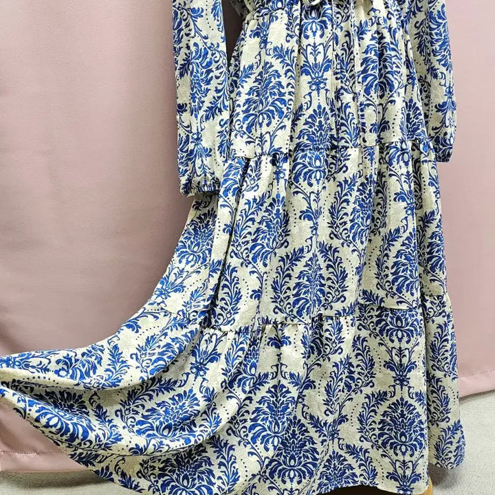 [BUNJANG] Ethnic Blue String Long Dress / 에스닉 블루 스트링 롱원피스