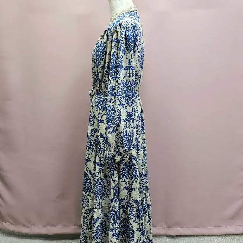 [BUNJANG] Ethnic Blue String Long Dress / 에스닉 블루 스트링 롱원피스