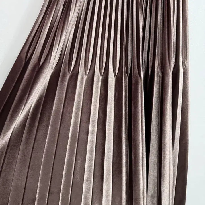 [BUNJANG] On&amp;On Pleated Velvet Long Skirt / on&amp;on 온앤온 플리츠 스커트