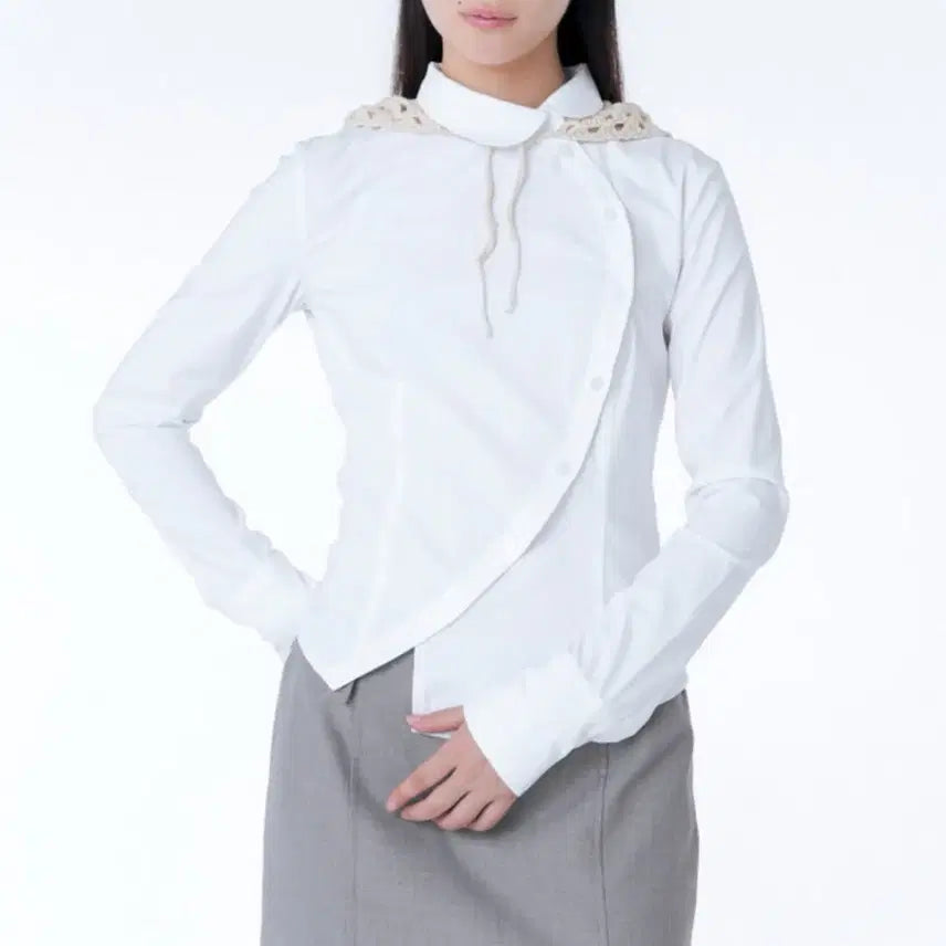 [SOLD OUT] [2] 미세키서울 버튼 셔츠 화이트 블라우스 언발란스