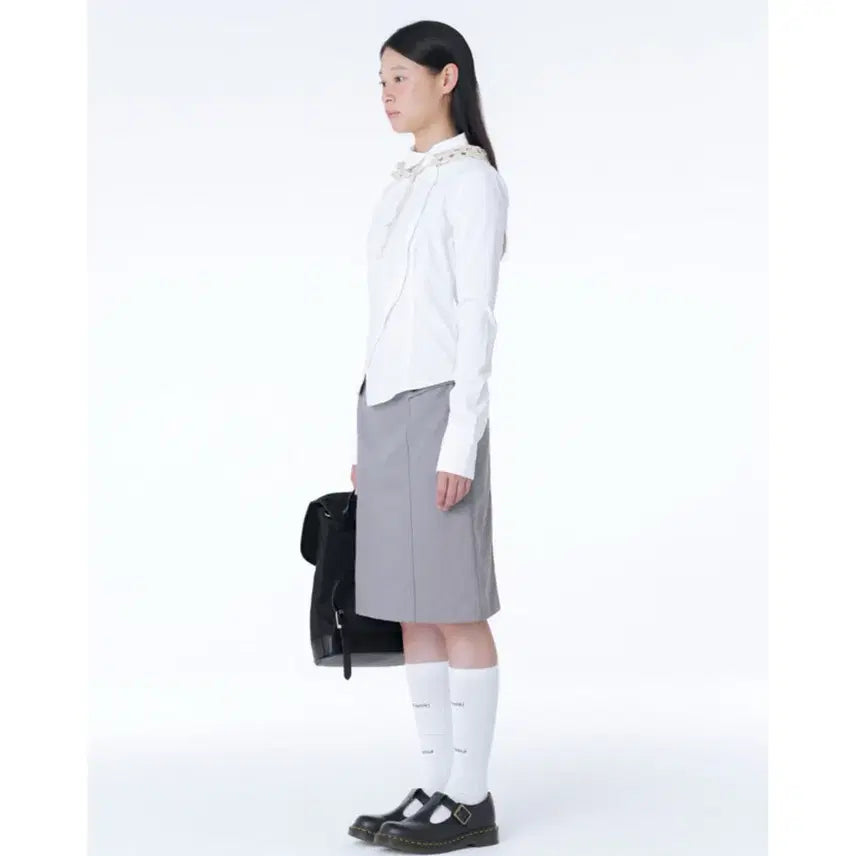 [SOLD OUT] [2] 미세키서울 버튼 셔츠 화이트 블라우스 언발란스