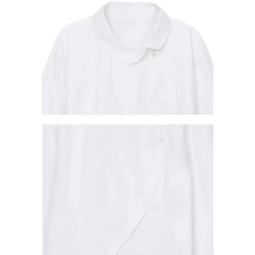 [SOLD OUT] [2] 미세키서울 버튼 셔츠 화이트 블라우스 언발란스