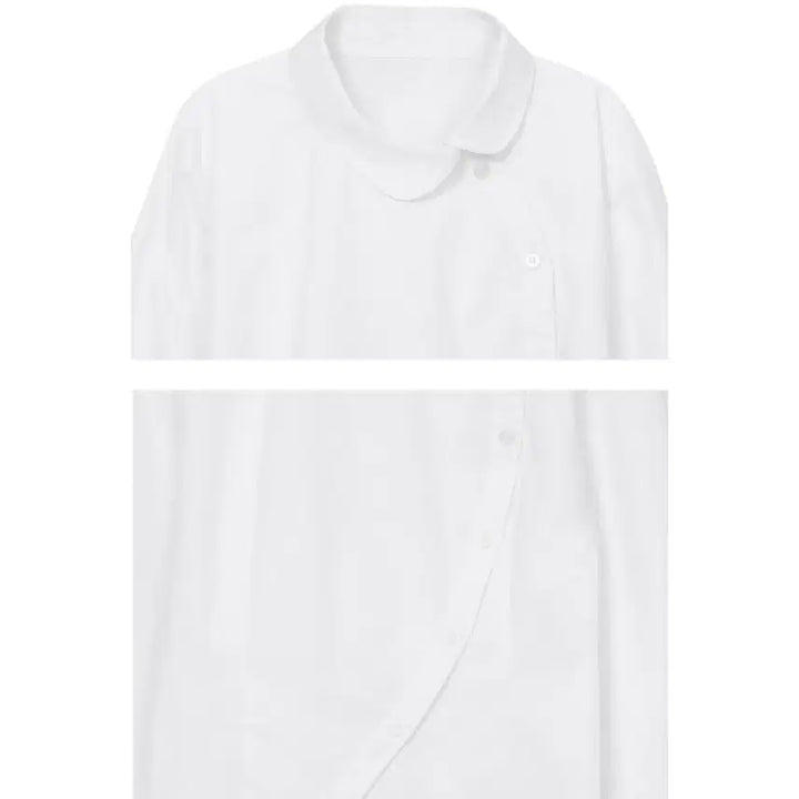 [SOLD OUT] [2] 미세키서울 버튼 셔츠 화이트 블라우스 언발란스