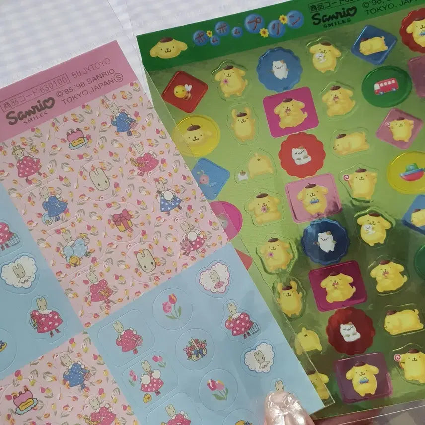 [BUNJANG] Sanrio Pompompurin and Marron Cream Stickers / (일본고전지류) 98년 99년 산리오 폼폼푸린 마론크림 고전 스티커