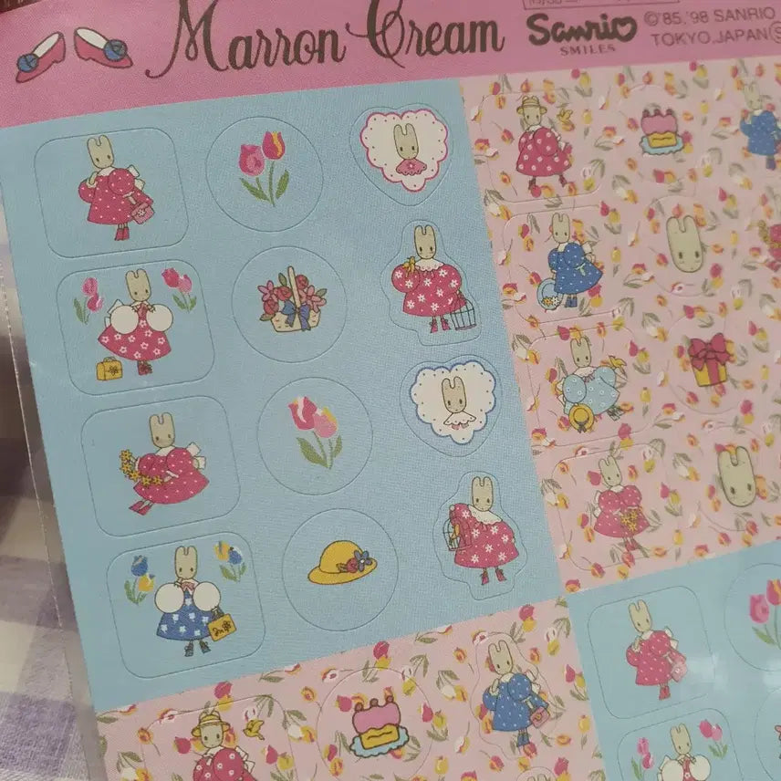 [BUNJANG] Sanrio Pompompurin and Marron Cream Stickers / (일본고전지류) 98년 99년 산리오 폼폼푸린 마론크림 고전 스티커
