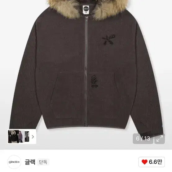 [BUNJANG] Glack Raccoon Fur Hooded Zip-up / 글랙 라쿤 퍼 후드집업