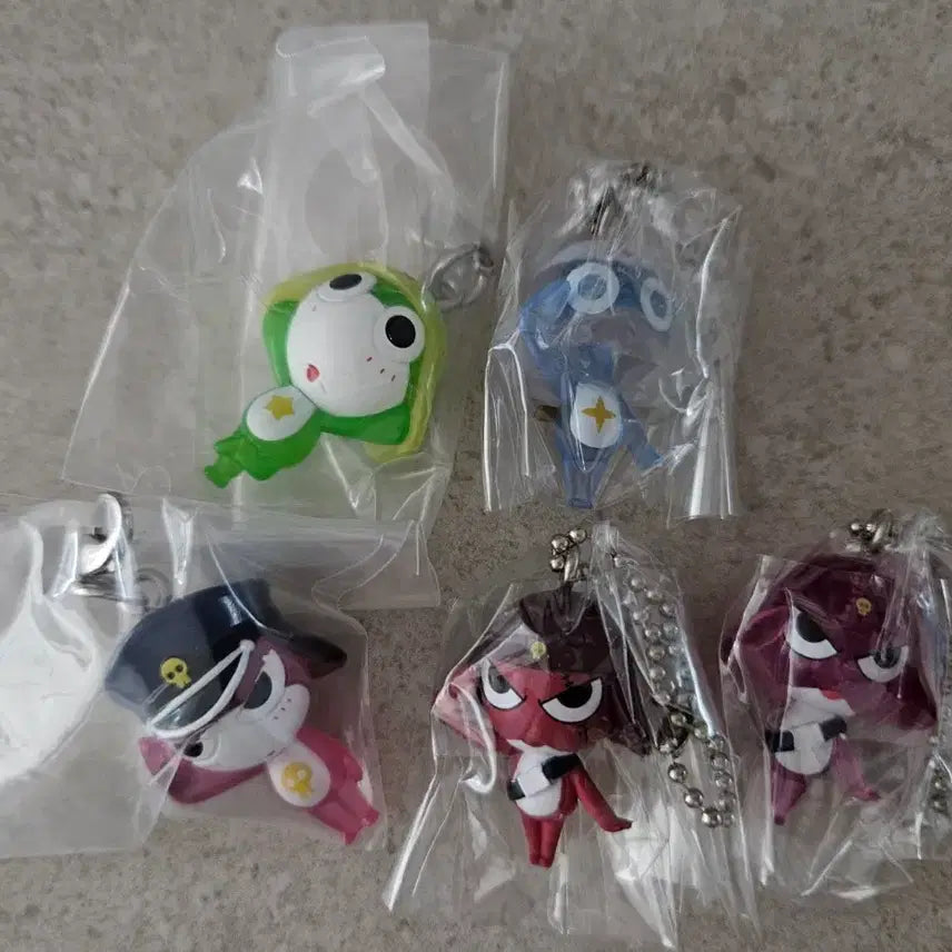 [BUNJANG] Keroro Chibi Mascot Gummy Keyring Set / 케로로 치비 메지루시 케로로 기로로 마스코트 구미 키링 도로로 기로로