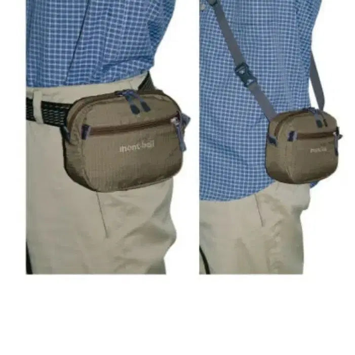 [BUNJANG] Montbell Mini Crossbody Waist Belt Bag - Khaki / 몽벨 미니 크로스백 웨이스트 벨트백 카키