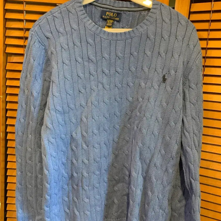 [BUNJANG] Polo Ralph Lauren Cable Knit Sweater / 폴로 랄프로렌 케이블 니트 하늘색