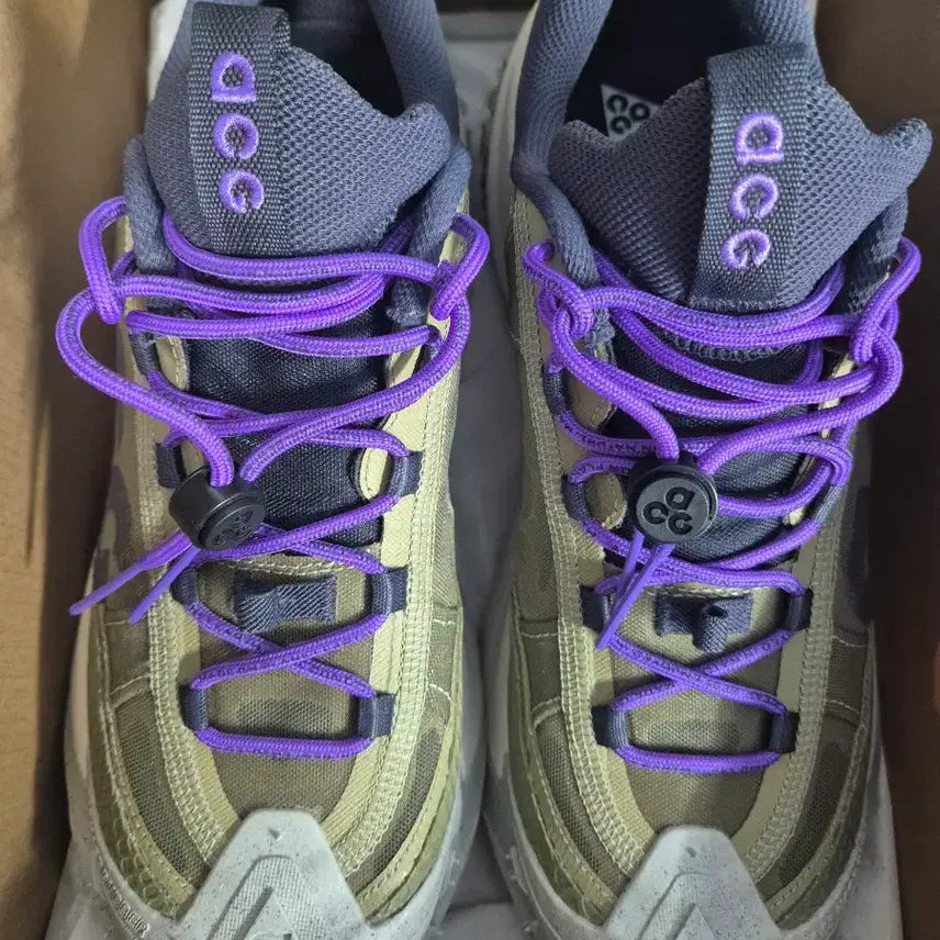 [BUNJANG] Nike ACG Mountain Fly 2 Low Hiking Shoes / 나이키 ACG 마운틴 플라이2 로우 카키 퍼플