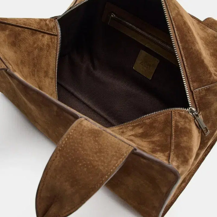 [BUNJANG] ZARA Suede Bag (Cognac Brown) / 자라 스웨이드 백(꼬냑 브라운색상)