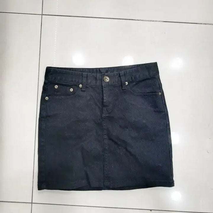 [BUNJANG] wheel S Black Denim Skirt / wheel S사이즈 검정색 블랙청치마 중고 스커트