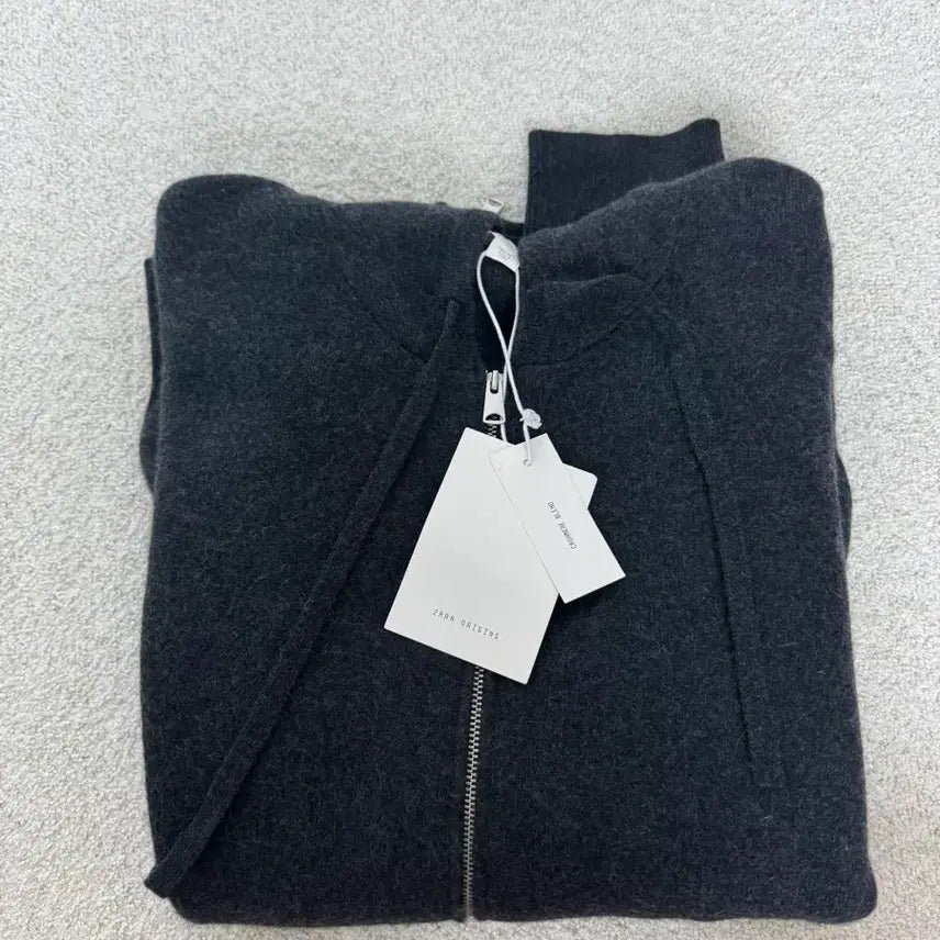 [BUNJANG] ZARA Cashmere Blend Knit Hooded Zip-up Gray XL / 자라 캐시미어 블렌드 니트 후드집업 그레이 XL