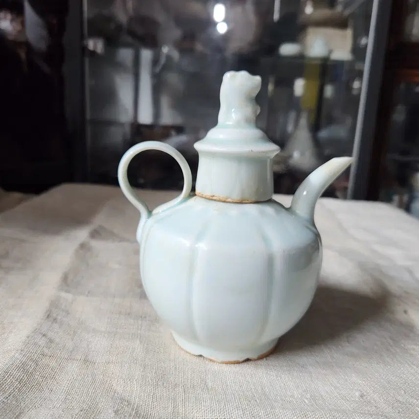 [BUNJANG] Northern Song Dynasty Yingqing Celadon Teapot / 북송 영청요 청자 주전자 /과형 사자뉴 개주 주전자