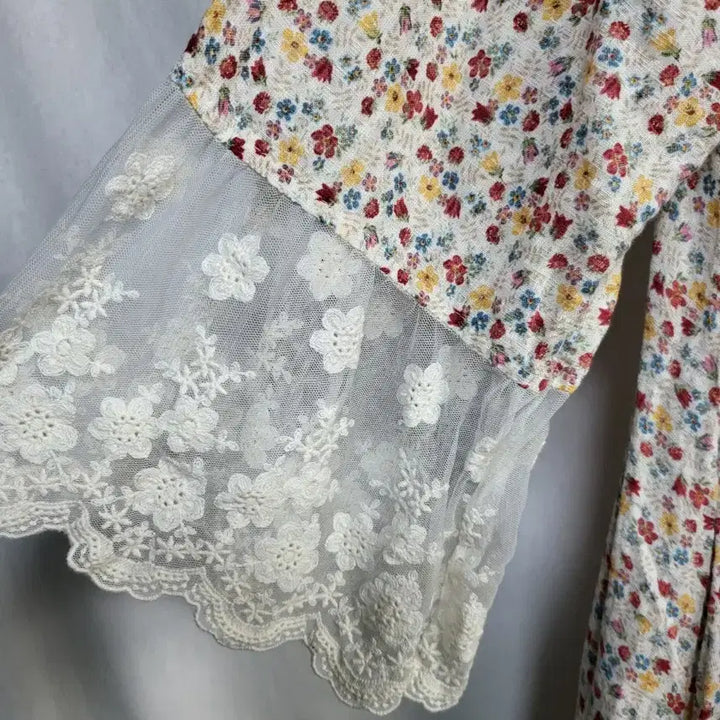 [BUNJANG] Floral Lace Cotton Dress / 면 플라워 카라 레이스 원피스 56-120