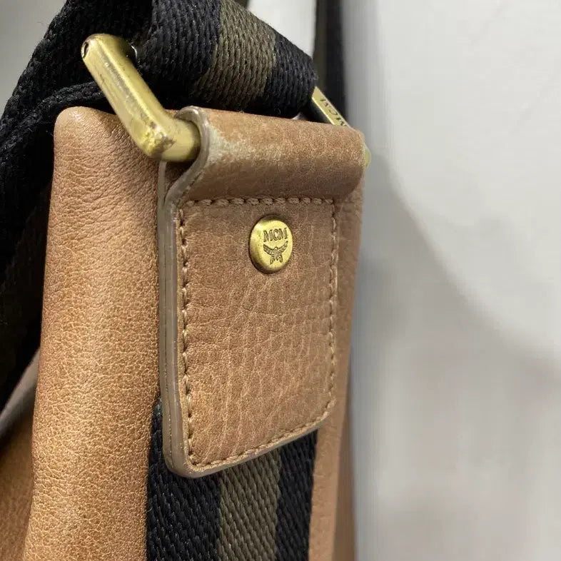 [BUNJANG] MCM Calfskin Leather Crossbody Tote Bag / [유일매물] 빈티지 MCM 리얼 송아지가죽 레더 크로스백 토트백