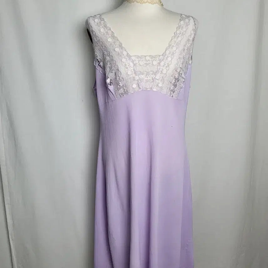 [BUNJANG] Vintage Floral Purple Slip Dress / 빈티지 플로럴 퍼플 슬립 드레스