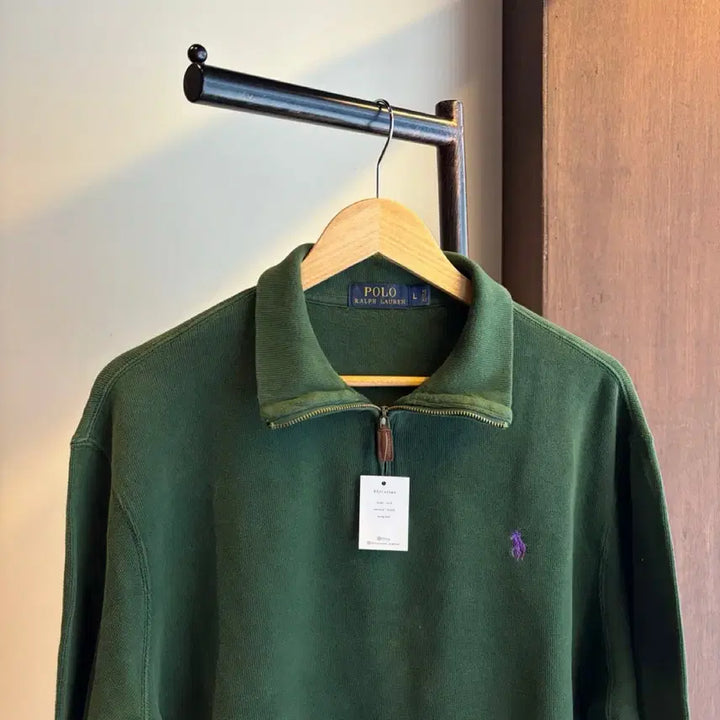 [BUNJANG] Polo Ralph Lauren Green Half-Zip Knit Sweater / 16351 - 폴로 랄프로렌 그린 반집업 니트