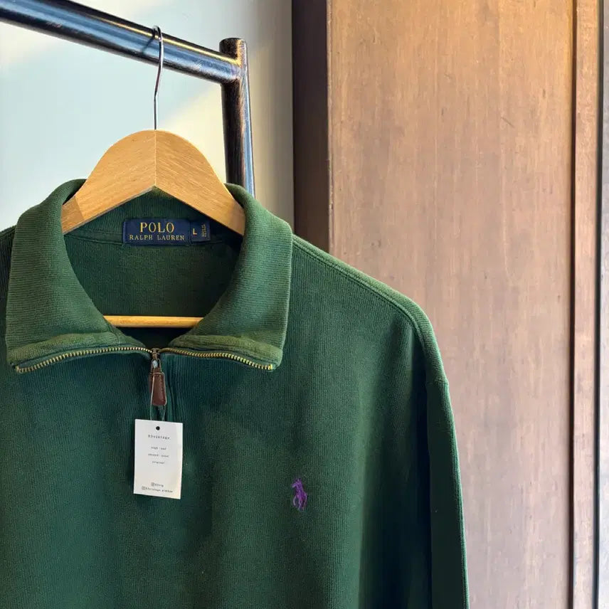 [BUNJANG] Polo Ralph Lauren Green Half-Zip Knit Sweater / 16351 - 폴로 랄프로렌 그린 반집업 니트