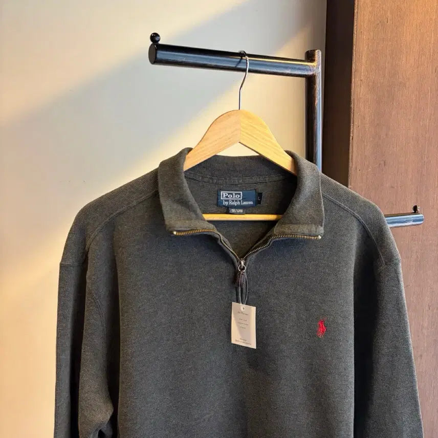 [BUNJANG] Polo Ralph Lauren Charcoal Half-Zip Knit Sweater / 16349 - 폴로 랄프로렌 차콜 반집업 니트