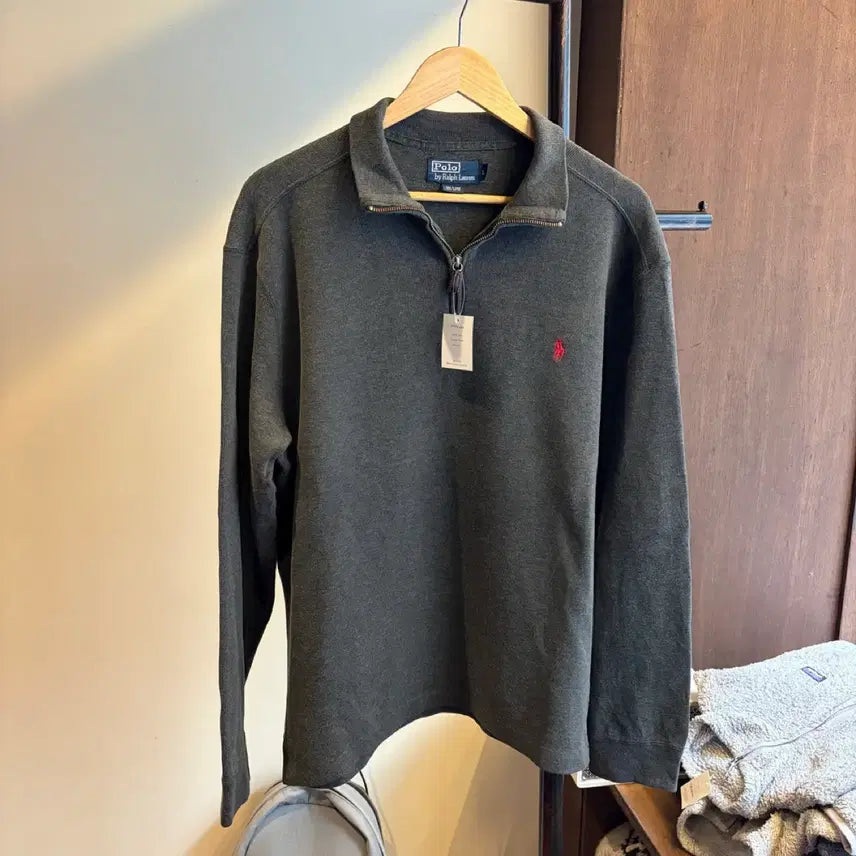 [BUNJANG] Polo Ralph Lauren Charcoal Half-Zip Knit Sweater / 16349 - 폴로 랄프로렌 차콜 반집업 니트