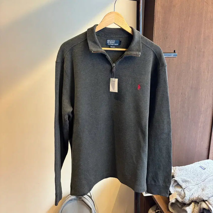 [BUNJANG] Polo Ralph Lauren Charcoal Half-Zip Knit Sweater / 16349 - 폴로 랄프로렌 차콜 반집업 니트