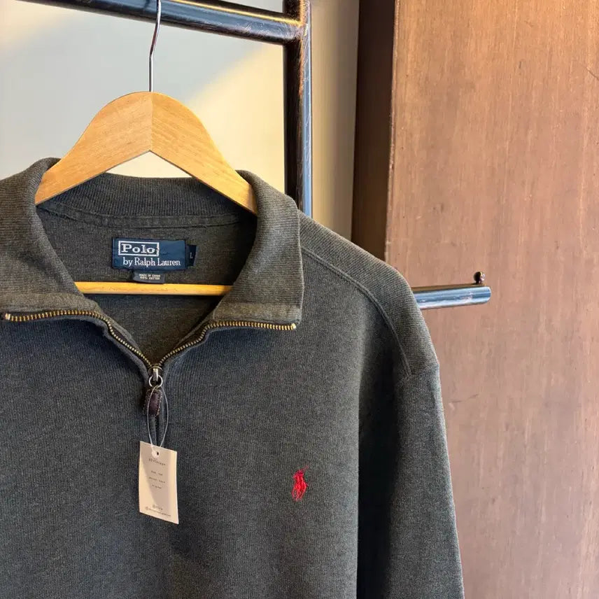 [BUNJANG] Polo Ralph Lauren Charcoal Half-Zip Knit Sweater / 16349 - 폴로 랄프로렌 차콜 반집업 니트