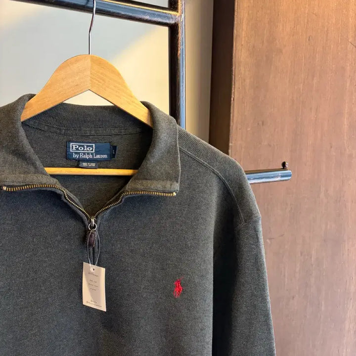 [BUNJANG] Polo Ralph Lauren Charcoal Half-Zip Knit Sweater / 16349 - 폴로 랄프로렌 차콜 반집업 니트