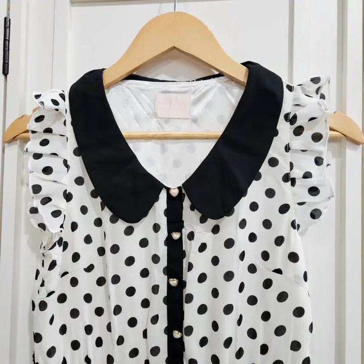 [BUNJANG] Ema Verie Dot Big Collar Dress / 도트 빅카라 원피스