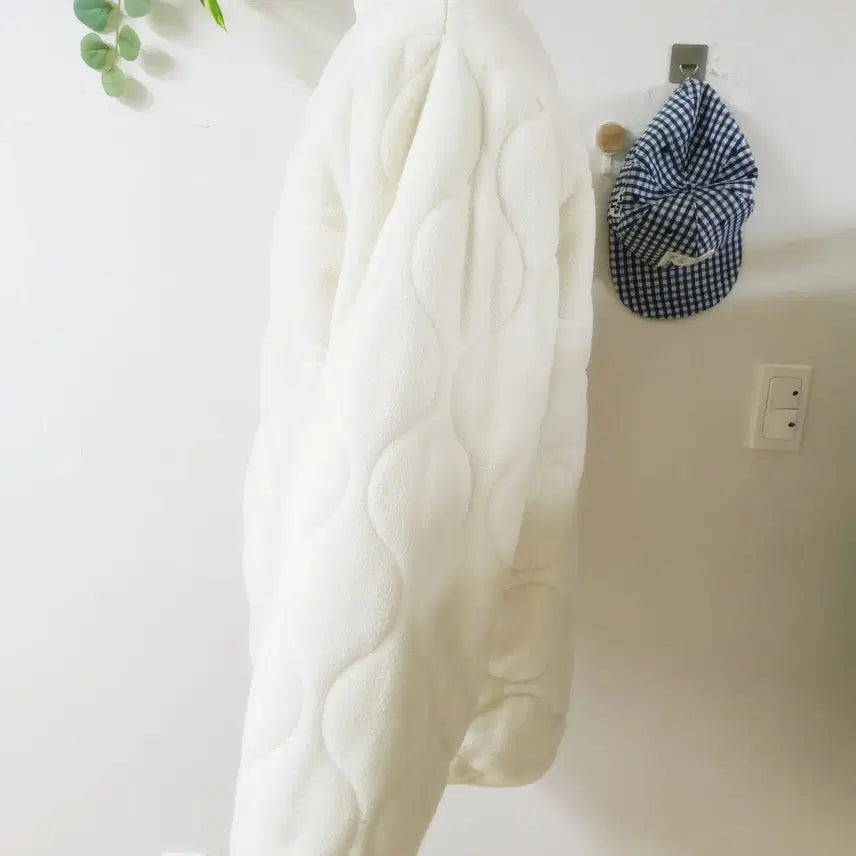 [BUNJANG] Yale Handsome Dan Quilted Fleece Cardigan (Ivory) / 예일 23FW 핸섬댄 퀄팅플리스 남성가디건 100 L 아이보리
