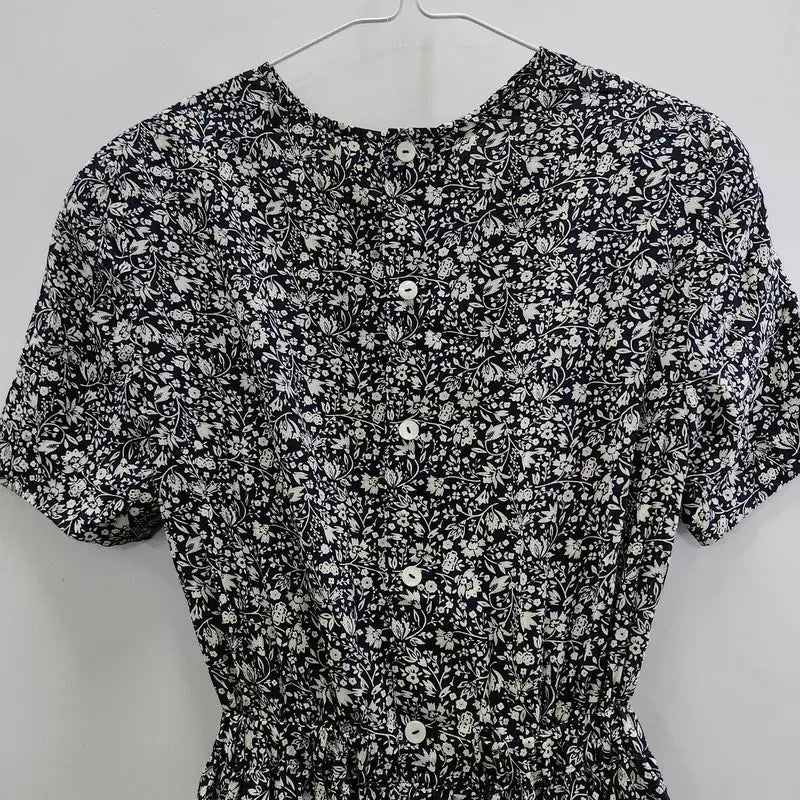 [BUNJANG] Vintage Cottage Flower Black Long Dress / 빈티지 코티지 플라워 블랙 롱 원피스 MADE IN JAPAN