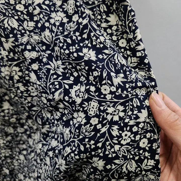 [BUNJANG] Vintage Cottage Flower Black Long Dress / 빈티지 코티지 플라워 블랙 롱 원피스 MADE IN JAPAN