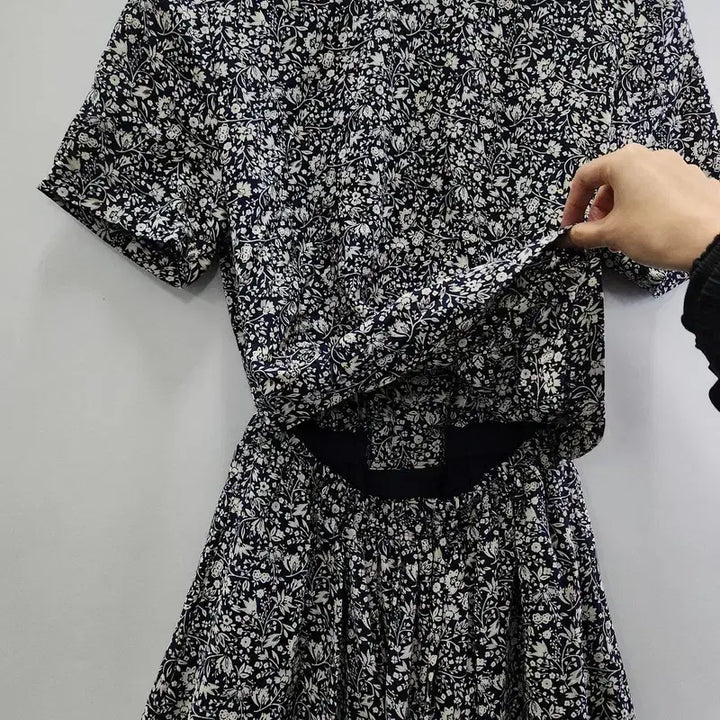 [BUNJANG] Vintage Cottage Flower Black Long Dress / 빈티지 코티지 플라워 블랙 롱 원피스 MADE IN JAPAN