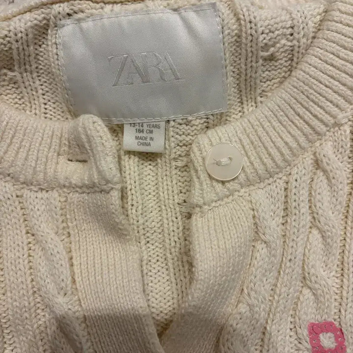 [BUNJANG] ZARA PARIS Cable Knit Cardigan Ivory / 자라 PARIS 꽈배기 니트 가디건 아이보리