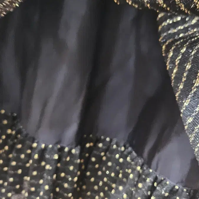 [BUNJANG] Vintage Black Polka Dot Frill Rayon Dress / 일본제 검정 골드 땡땡이   캉캉프릴 빈티지 원피스 ss1